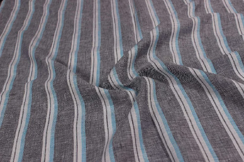 Multicolor Stripes Linen Chambray Fabric