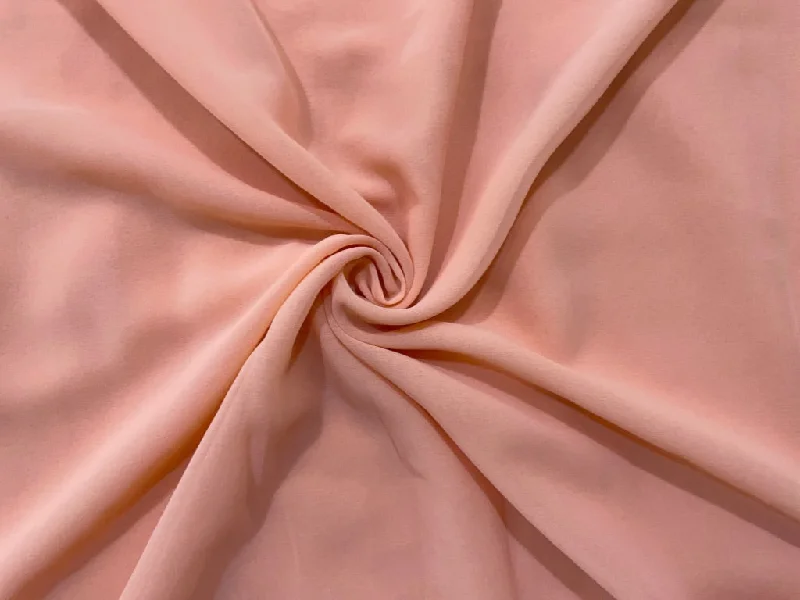 Peach Orange Plain Georgette Fabric