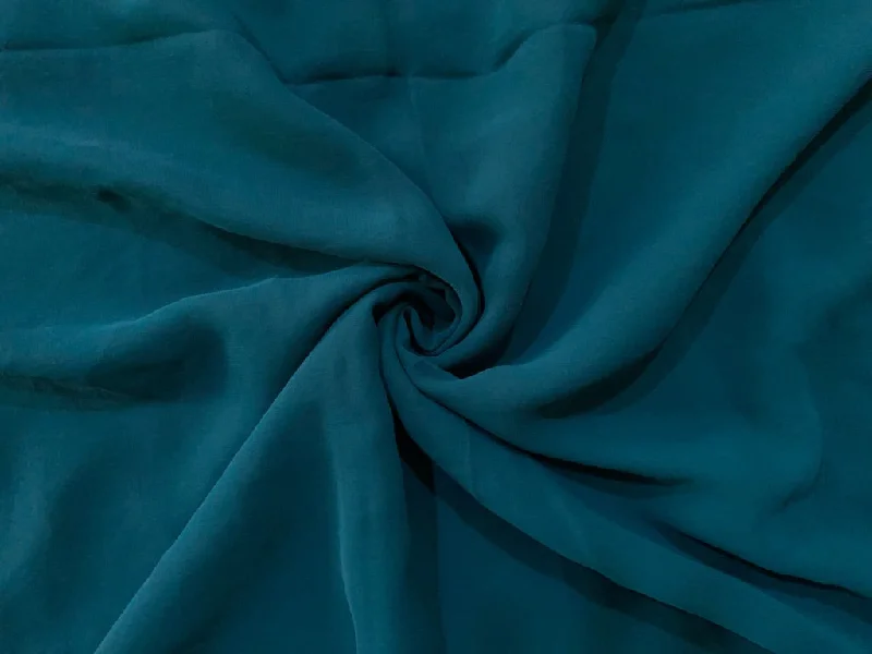 Peacock Blue Plain Georgette Fabric