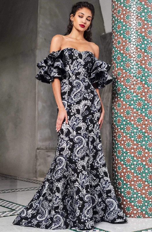 Tadashi Shoji - Ruffled Off-Shoulder Mermaid Dress