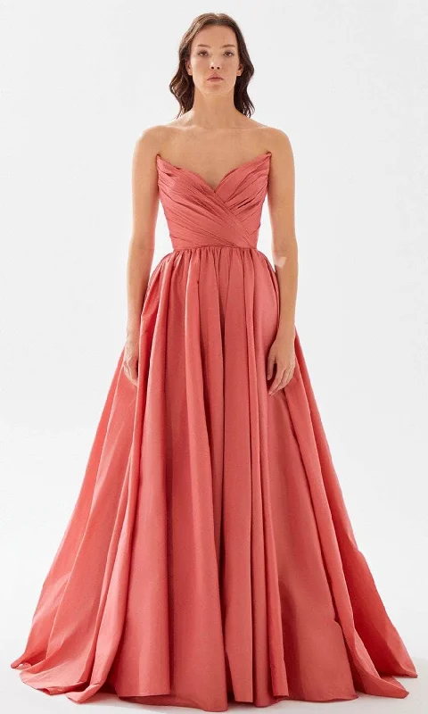 Tarik Ediz 52117 - Pleated Taffeta Prom Dress