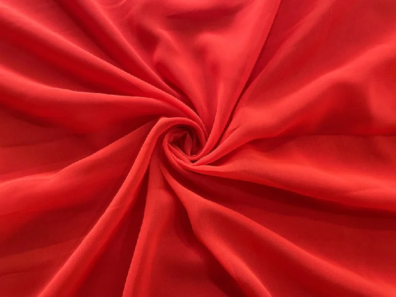 Dark Orange Plain Georgette Fabric