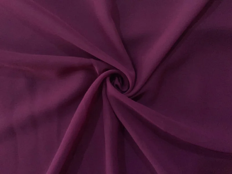 Wine Plain Georgette Fabric