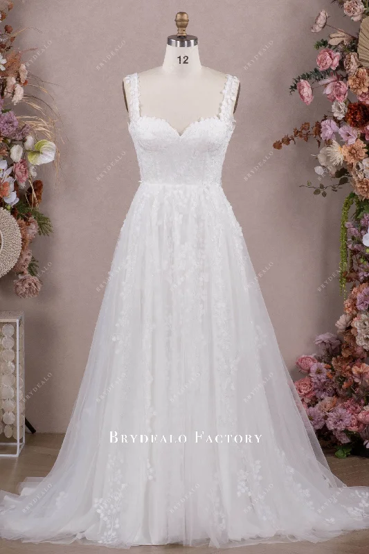 Private Label Custom 3D Leaf Lace Wedding Dress