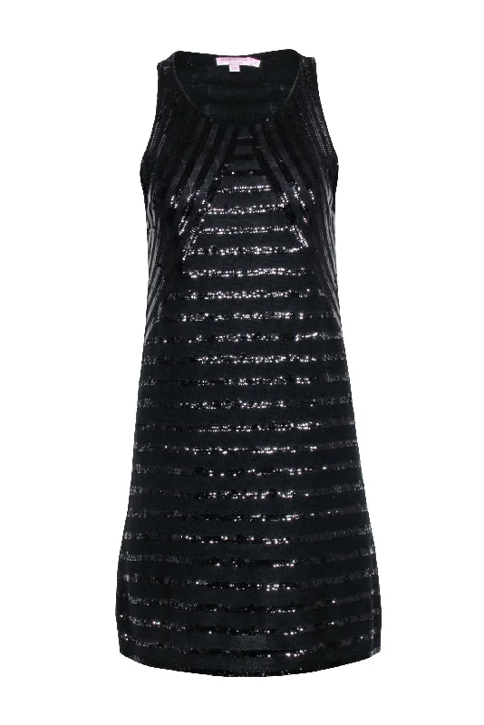 Calypso - Black Knit Sleeveless Dress w/ Sequins Sz S