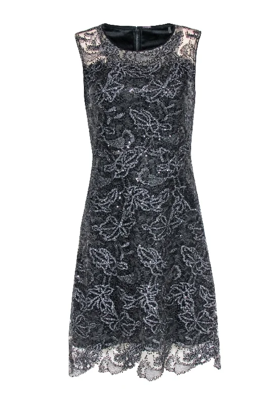 Elie Tahari - Black Sequin Detail Dress Sz 4