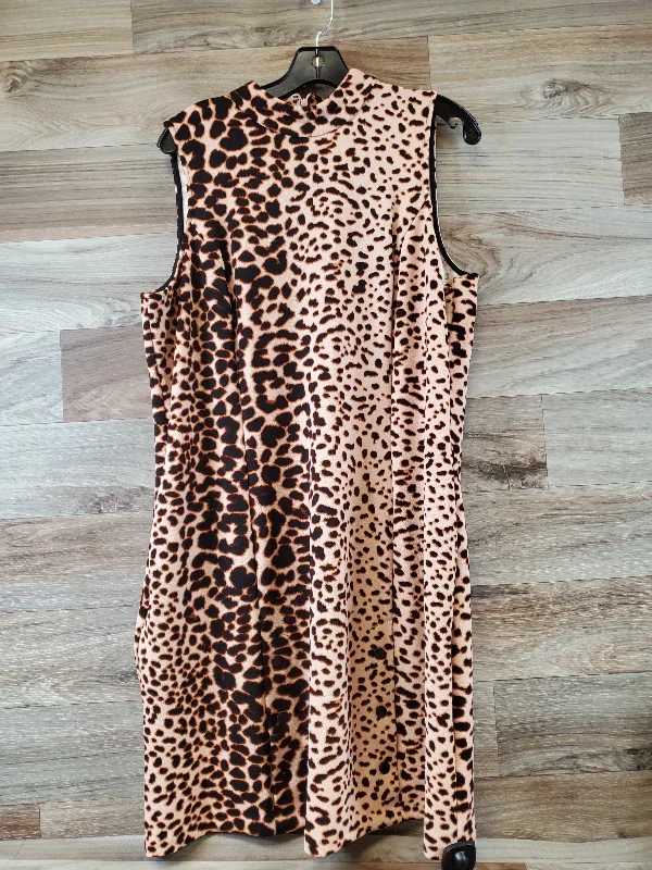 Dress Casual Midi By Apt 9 In Animal Print, Size: Xl