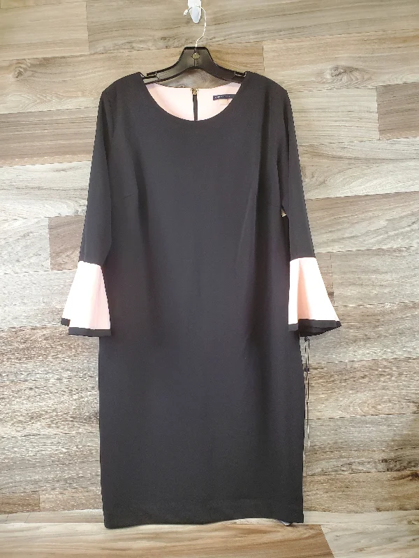 Dress Casual Midi By Tommy Hilfiger In Black & Pink, Size: Xl