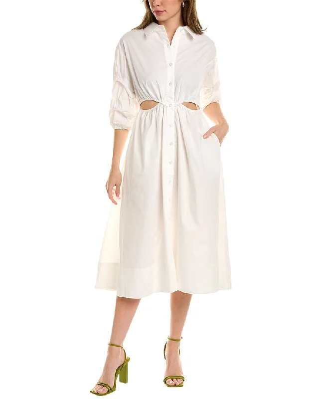 Gracia Cutout Waist Shirtdress