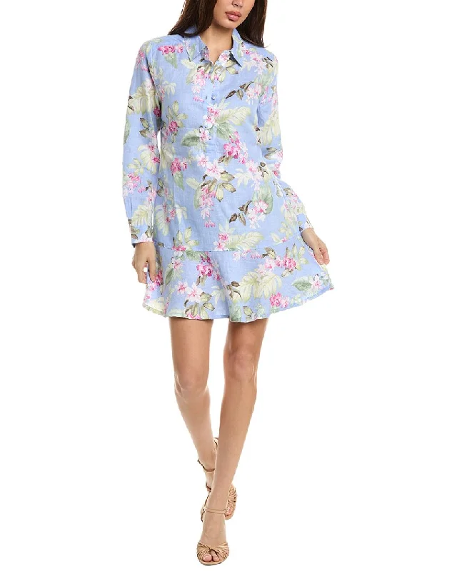 Tommy Bahama Orchid Dreams Flounce Linen Shirtdress