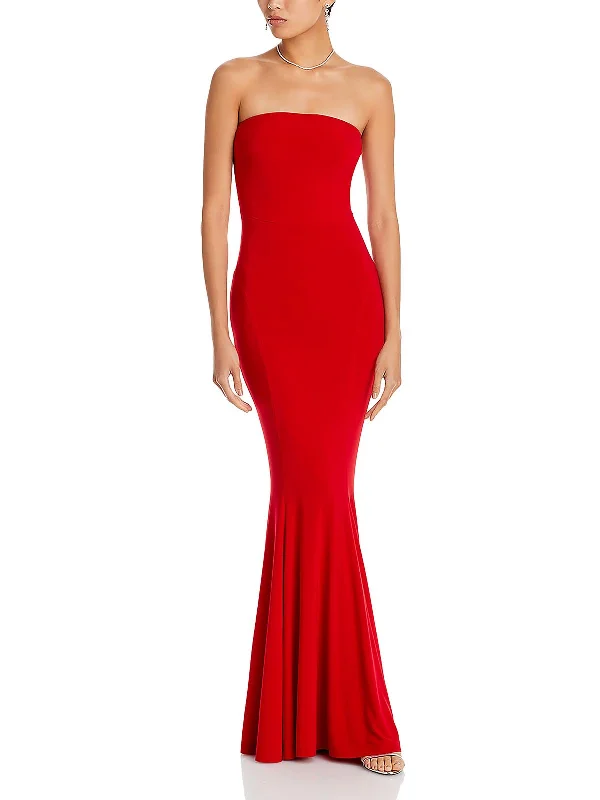 Womens Bodycon Strapless Evening Dress